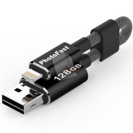 PhotoFast MCG3U3BK128GB MemoriesCable GEN3 128GB Şarj Kablolu i-FlashDrive Siyah