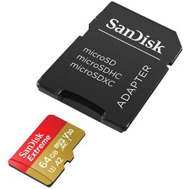 SanDisk SDSQXA2-064G-GN6AA Extreme 64GB microSDXC UHS-I C10 V30 U3 A2 160MB Bellek Kartı