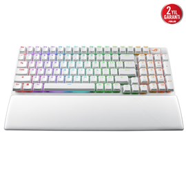 ASUS ROG STRIX SCOPE II 96 Wireless ROG NX SNOW WL/NX SNOW/ABS/TR Mekanik ABS Switch AURA SYNC RGB Q TR Oyuncu Klavyesi BEYAZ