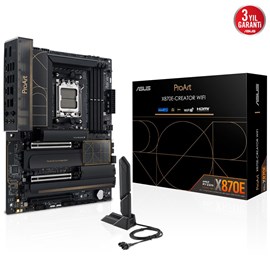 ASUS PROART X870E-CREATOR WIFI AMD X870E AM5 DDR5 8000 HDMI 2XUSB4 4X M2 USB3.2 WİFİ 7 + BT AURA RGB 10GBİT + 2.5GBİT LAN ATX