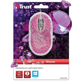 Trust 20185 Bling-Bling Pembe Gümüş Usb Mouse
