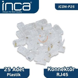 S-Link ICON-P25 25 Adet RJ45 Plastik Konnektör