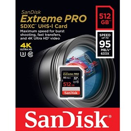 SanDisk SDSDXPA-512G-G46 Extreme Pro SDXC U3 512GB Bellek Kartı 95Mb