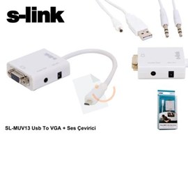 S-Link SL-MUV13 Micro Usb to VGA Audio Çevirici