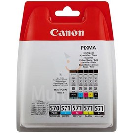 Canon PGI-570 PGBK CLI-571 C/M/Y/BK Multi Blister 0372C004AA Kartuş Paketi MG5700 MG7700 MG6800