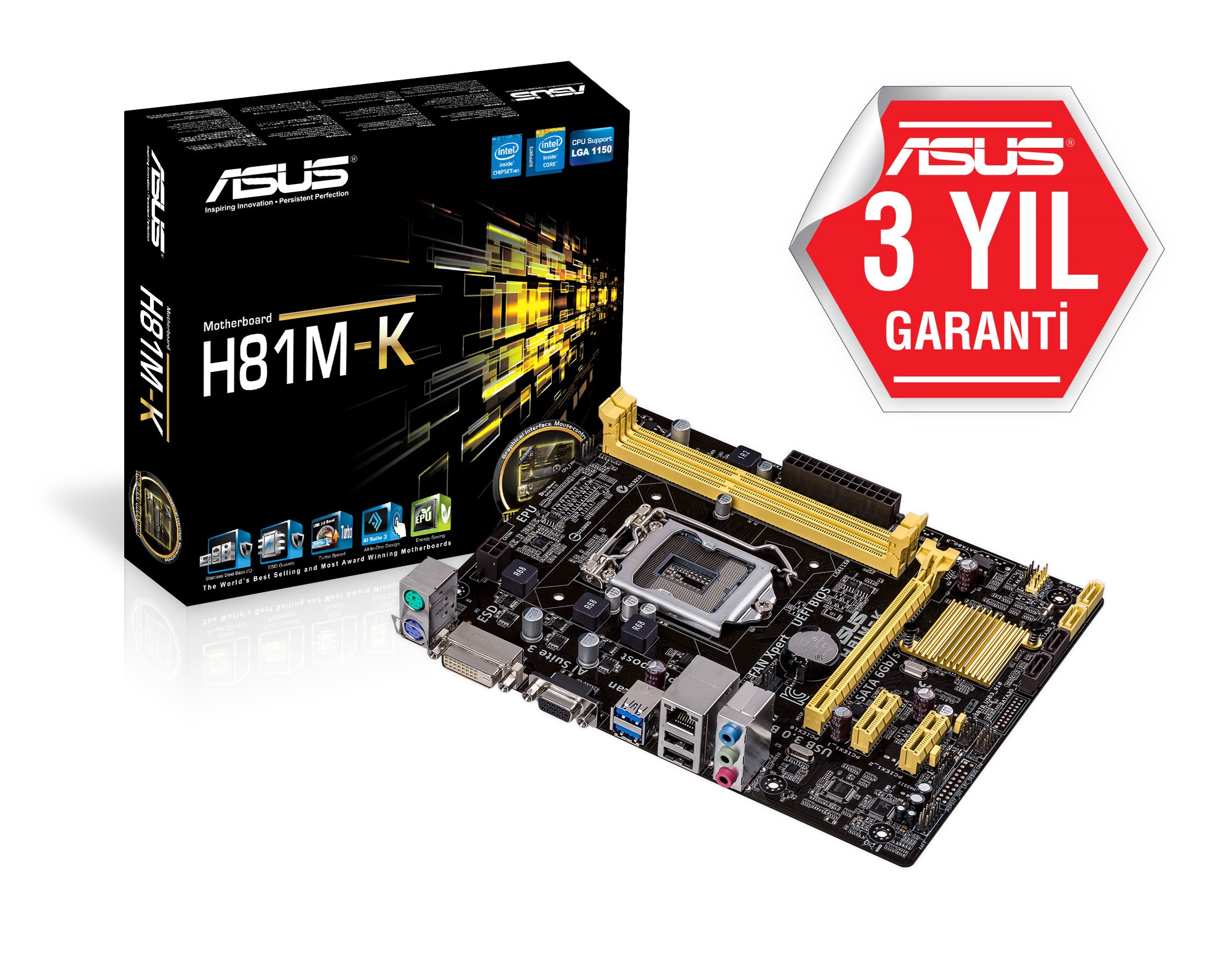 Asus H81M-K Intel H81 1600 MHz DDR3 Soket 1150 mATX Anakart