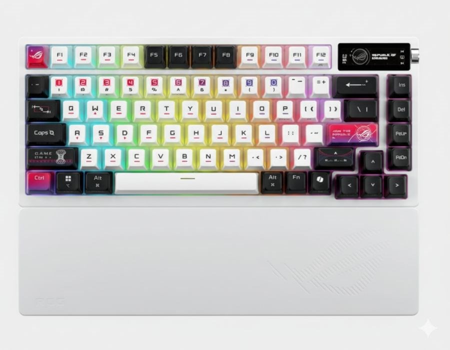 Asus M704 ROG AZOTH X %75 NX SNOW/PBT/TR PBT Türkçe Kablosuz Gaming Klayve
