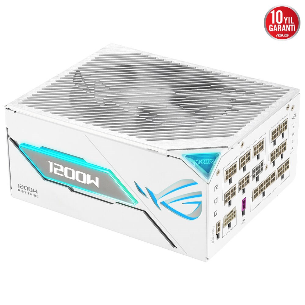 ASUS 1200W ROG Thor 1200P White 80+ Platinum ATX 3.1 Tam Modüler Güç Kaynağı Beyaz 10 Yıl Garanti