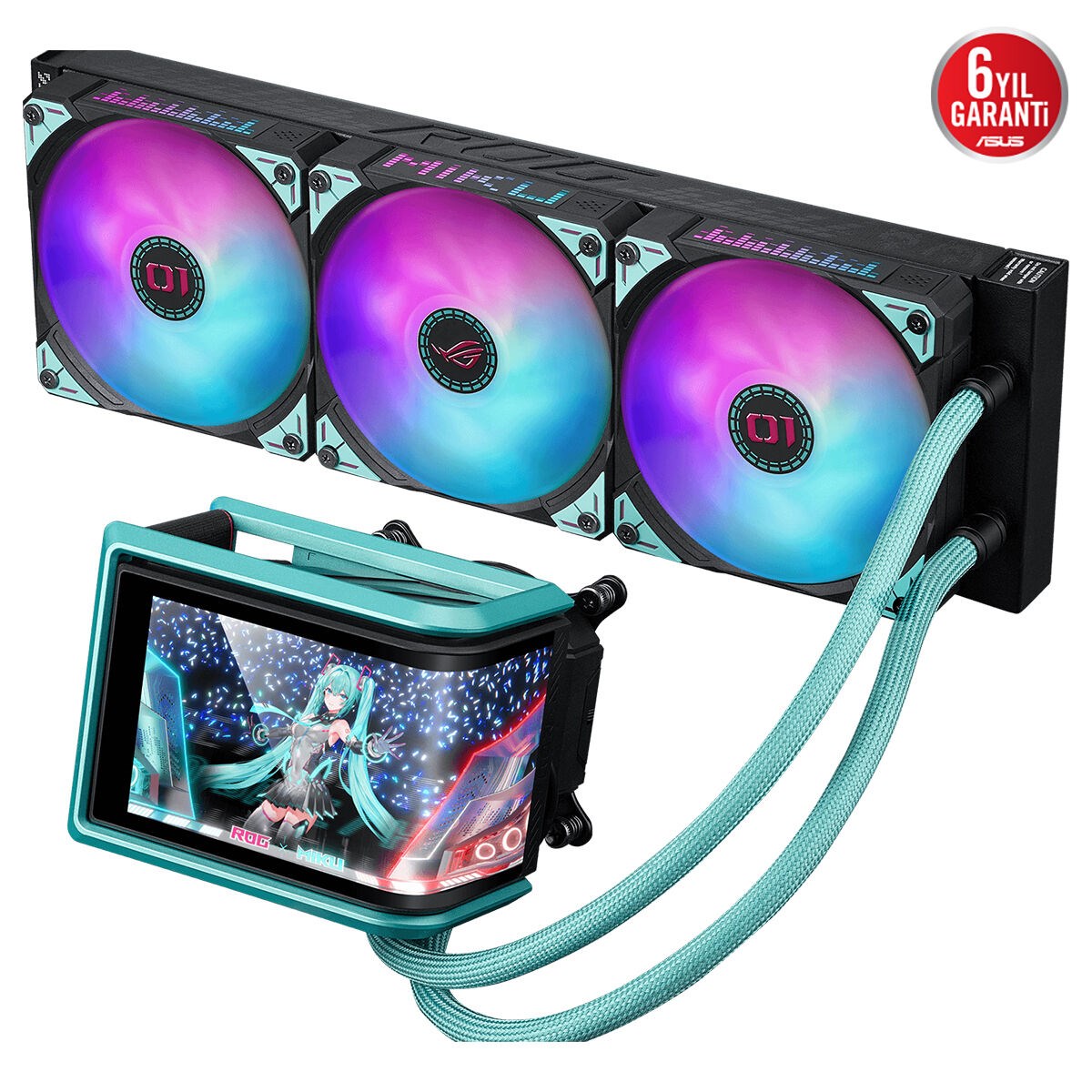ASUS ROG RYUO IV 360 ARGB HAREKETLİ KAVİSLİ 6 67 INCH AMOLED EKRAN 3D EFEKTLİ VİDEO VE SİSTEM BİLGİLERİ ASETEK EMMA GEN8 V2 ARGB FANLAR 6 YIL GARANTİ BEYAZ