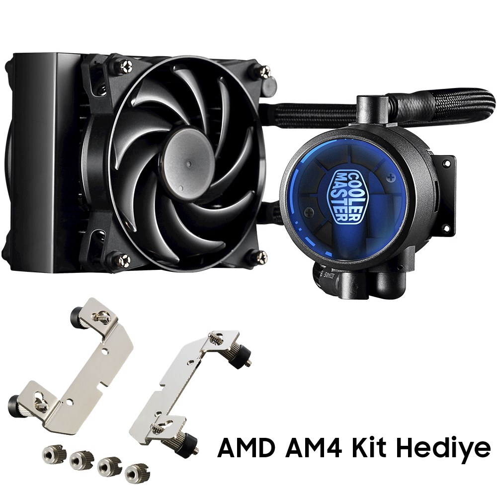 Cooler Master MLY-D12X-A20MB-R1 MasterLiquid Pro 120 Mavi Led Intel AM4 Sıvı CPU Soğutucusu