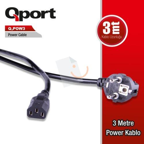 QPort Q-POW3  Power Kablosu 3 mt