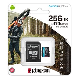 Kingston Canvas Go Plus SDCG3/256GB 256 GB Micro SDXC Class 10 UHS-I Hafıza Kartı + Adaptör