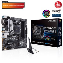 Asus Prime B550M-A WIFI II AMD B550 4866 MHz (OC) DDR4 Soket AM4 mATX Anakart