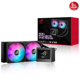 ASUS ROG RYUJIN III 240 ARGB OLED 3.5INC LCD AURA SYNC RGB 3X NOCTUA IPPC 2000 PWM 120MM*2 ADRESLENEBİLİR RGB FAN SIVI CPU SOĞUTUCU