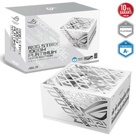 ASUS ROG STRIX 1000P Platinum Tam Modüler 1000W ATX 3.1 GaN MOSFET GPU-FIRST Patentli Güç Kaynağı 10 YIL GARANTİ BEYAZ