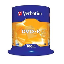 Verbatim 43549 DVD-R Matt Silver AZO 16x 4.7GB 100 Lü Cakebox