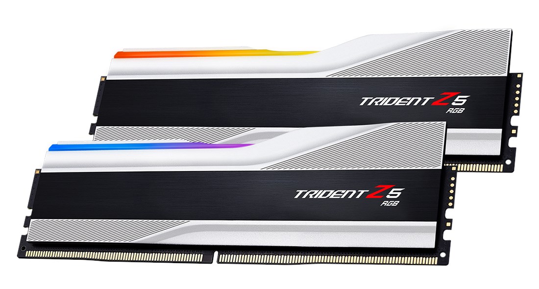 GSKILL F5-6000U3636E16GX2-TZ5RS Trident Z5 RGB Silver DDR5-6000Mhz CL36 32GB (2X16GB) DUAL (36-36-36-76) 1.3V