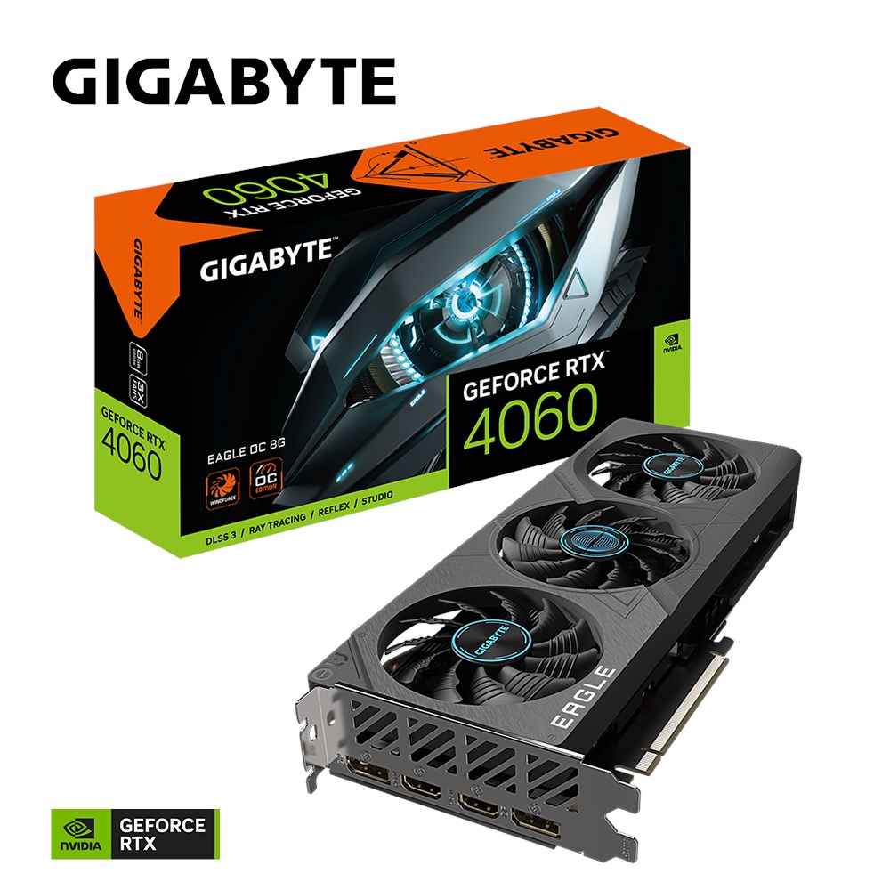 GIGABYTE RTX 4060 EAGLE OC GV-N4060EAGLE-OC-8GD 8GB GDDR6 128 Bit Nvidia Ekran Kartı