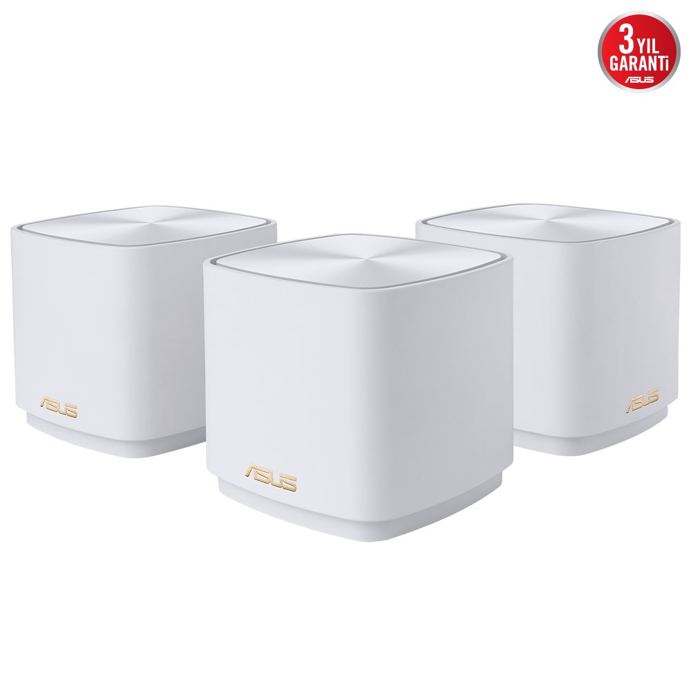 ASUS ZenWiFi XD4 Plus AX1800 WiFi6 Dual-Band Kablosuz Mesh Sistemi (Beyaz, Üçlü Paket)