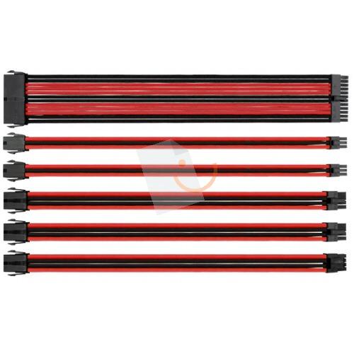 Thermaltake AC-033-CN1NAN-A1 TtMod Kırmızı/Siyah Sleeved Kablo Seti (16 AWG)