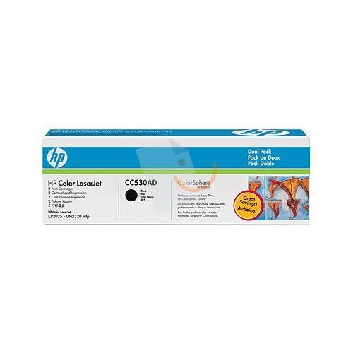 HP CC530AD Çift Paket Siyah Toner Color LaserJet CM2320FXI/NF 2025N/DN