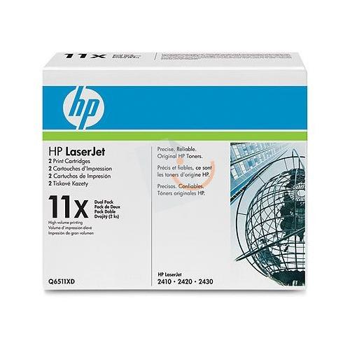 HP 11X Q6511XD İkili Paket LaserJet Siyah Toner 2410 2420 2430